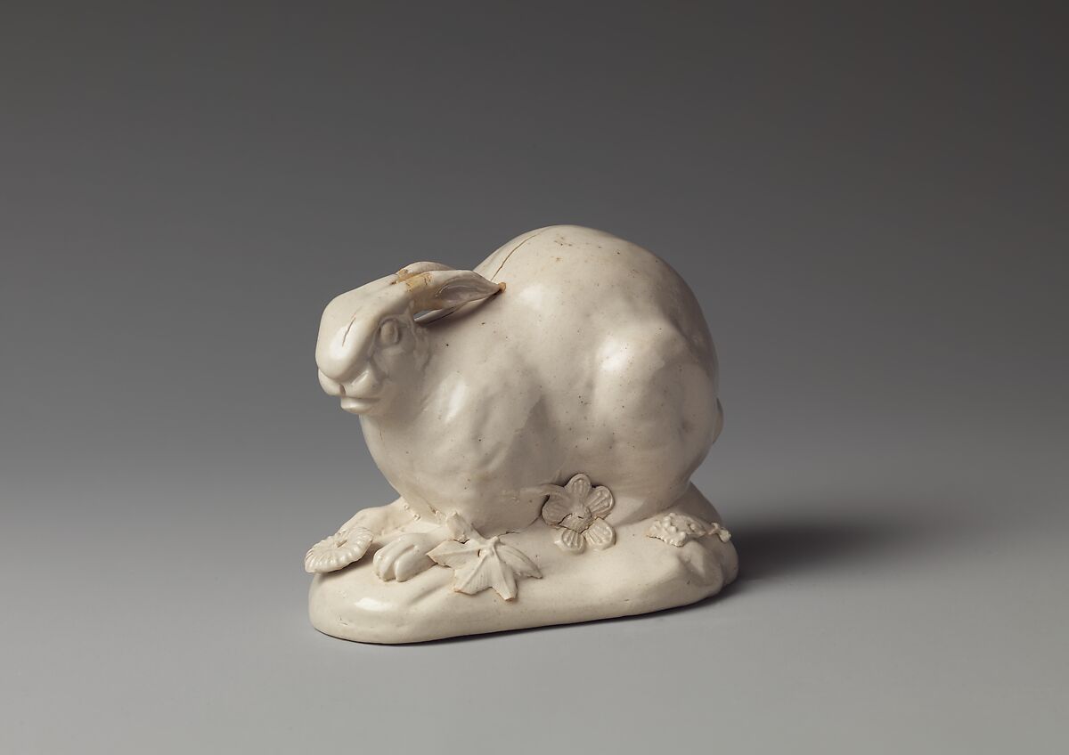 Hare, Salt-glazed stoneware, British, Staffordshire