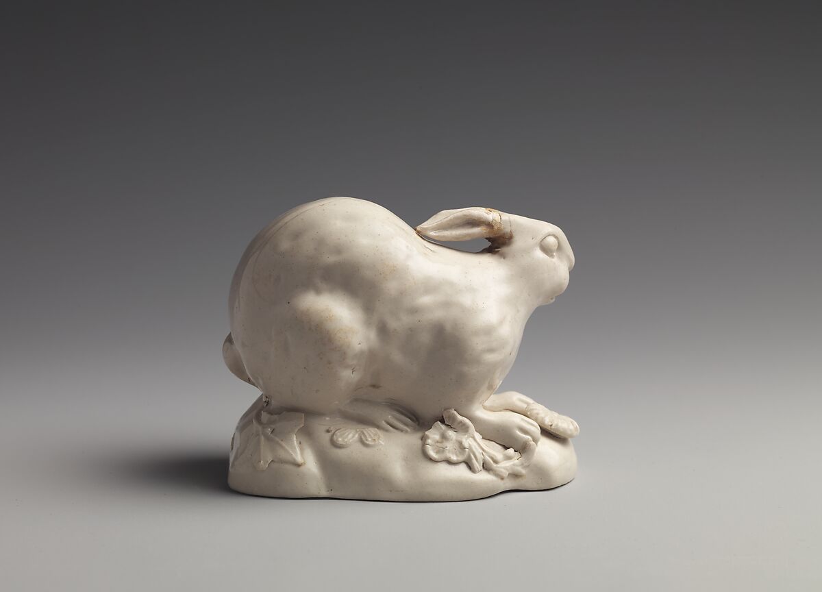 Hare, Salt-glazed stoneware, British, Staffordshire