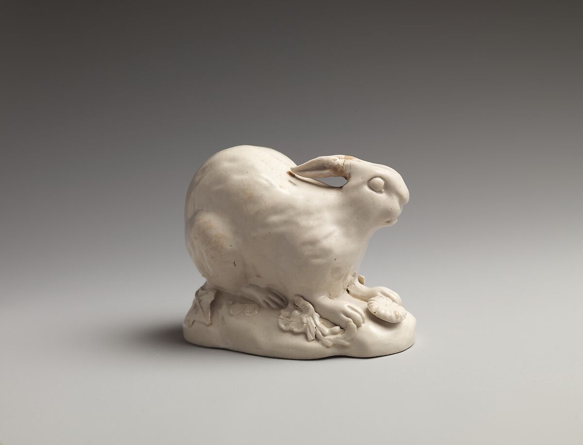 Hare, Salt-glazed stoneware, British, Staffordshire