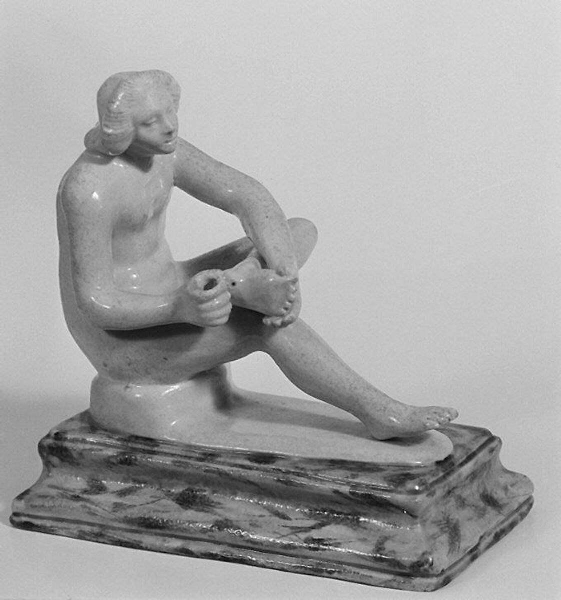 Spinario (Boy Pulling a Thorn from His Foot), Salt-glazed stoneware, British, Staffordshire 