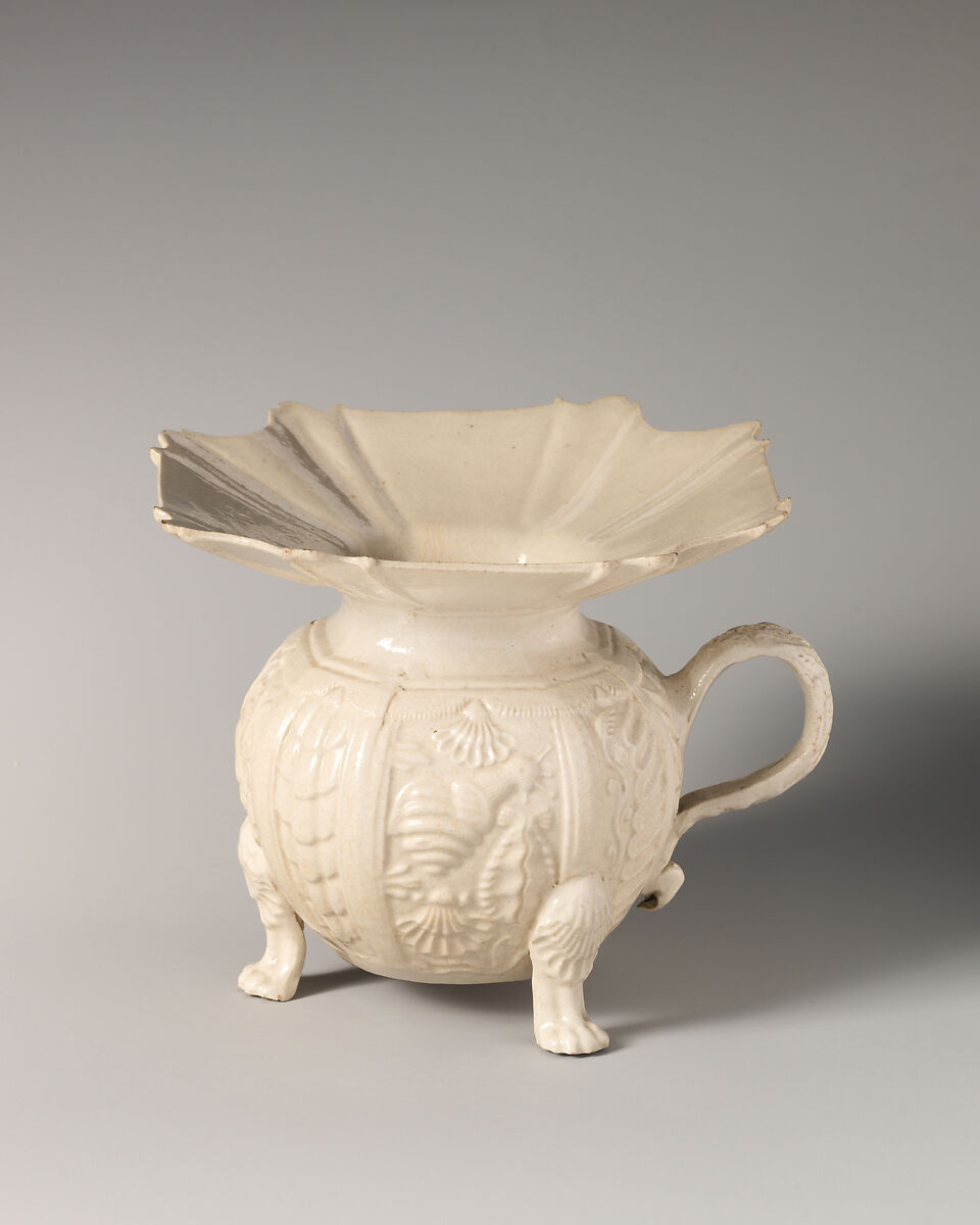 Spitoon, Salt-glazed stoneware, British, Staffordshire 