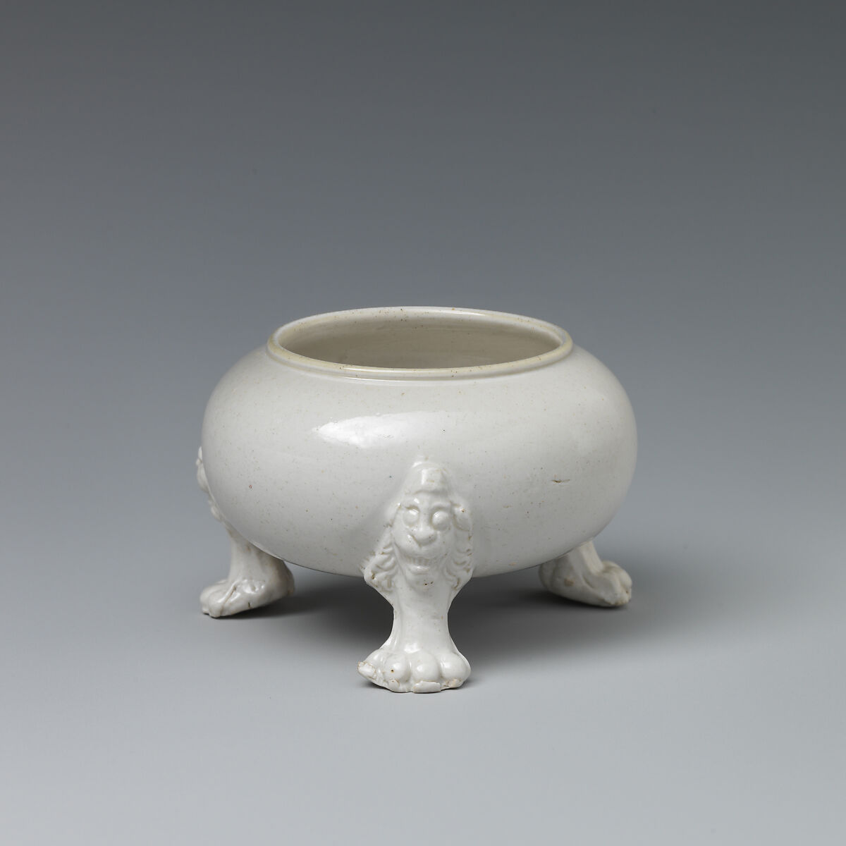 Saltcellar, Salt-glazed stoneware, British, Staffordshire 