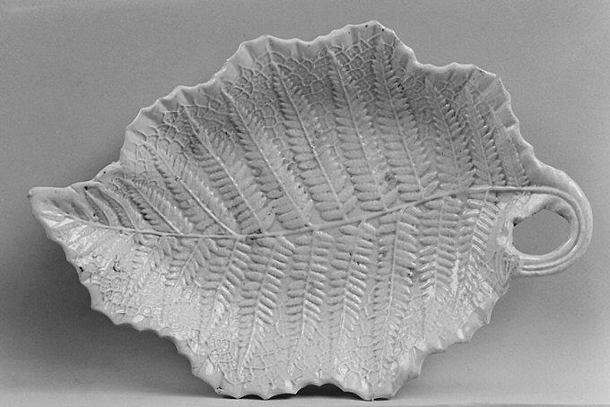 Dish, Salt-glazed stoneware, British, Staffordshire 