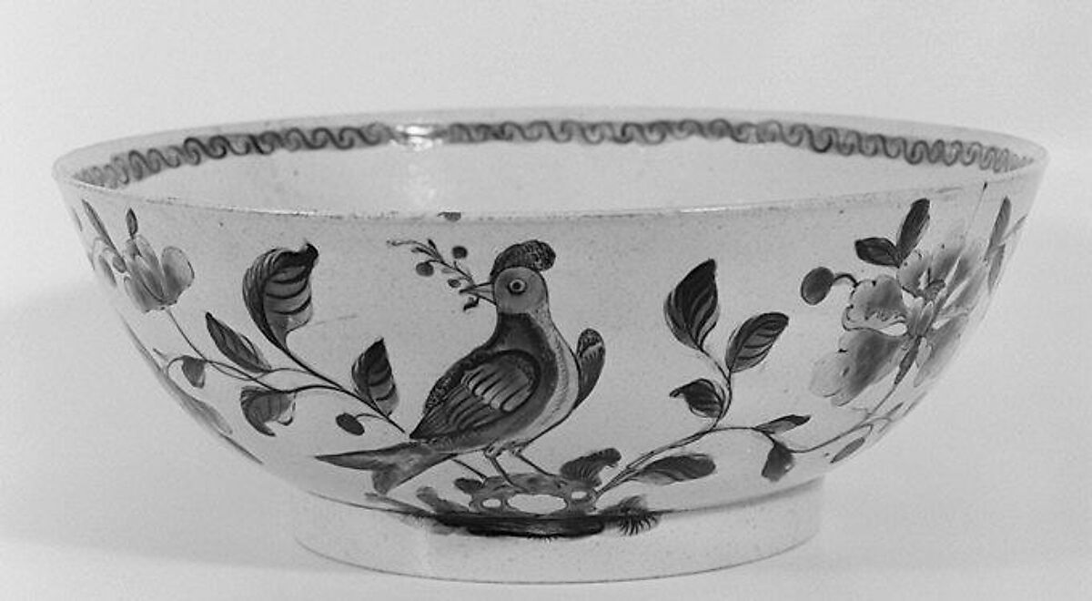 Bowl, Salt-glazed stoneware, British, Staffordshire 