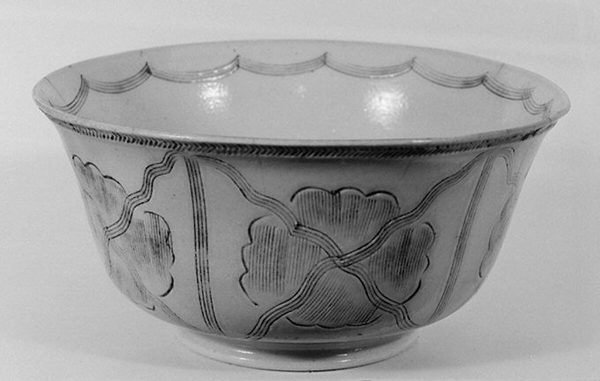 Bowl, Salt-glazed stoneware, British, Staffordshire 