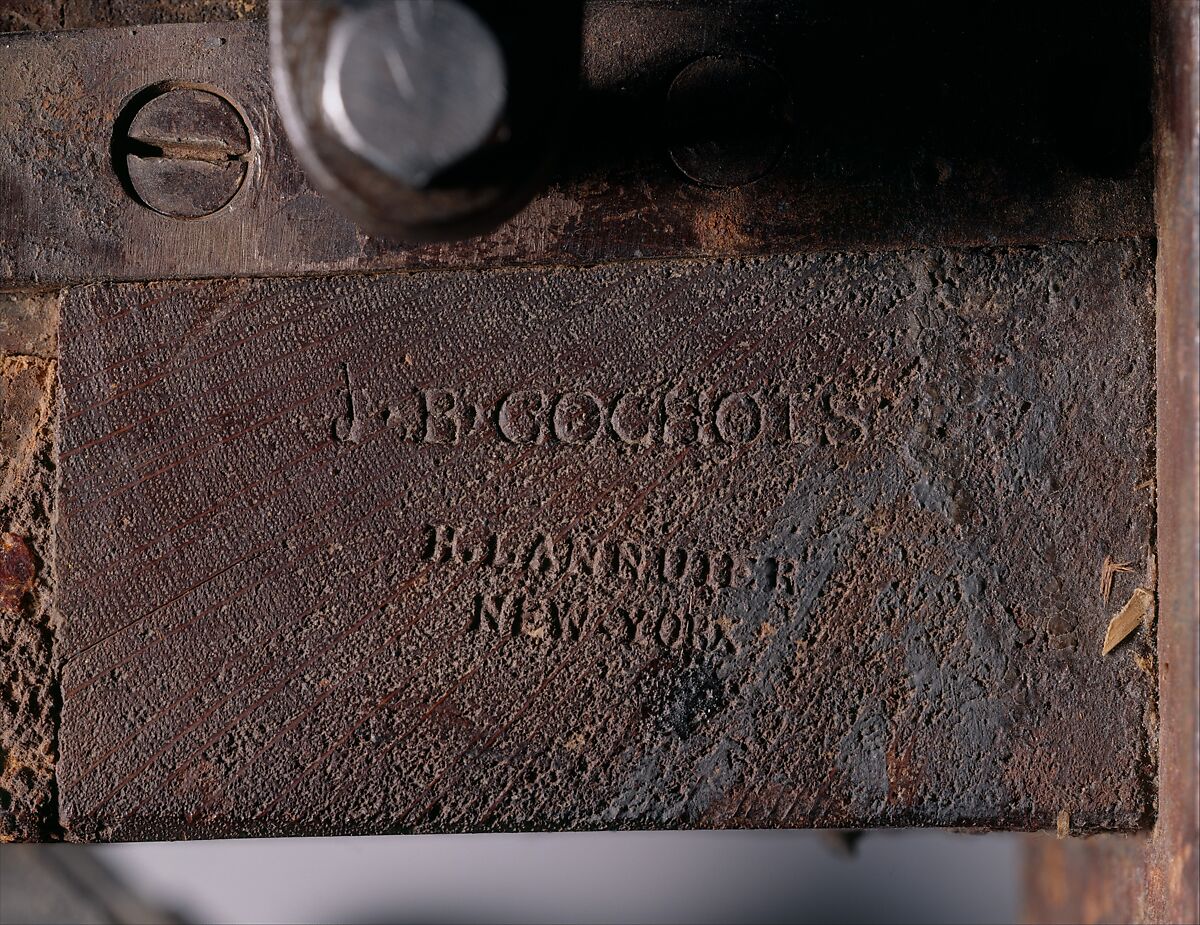 Bedstead, Charles-Honoré Lannuier (France 1779–1819 New York), Mahogany, ebony and rosewood (secondary woods: ash and yellow poplar), gilded gesso, die-cut and stamped brass, and iron