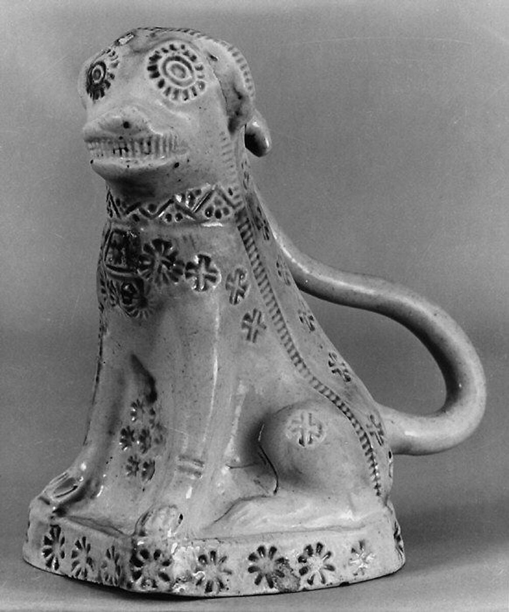 Dog, Salt-glazed stoneware, British, Staffordshire 