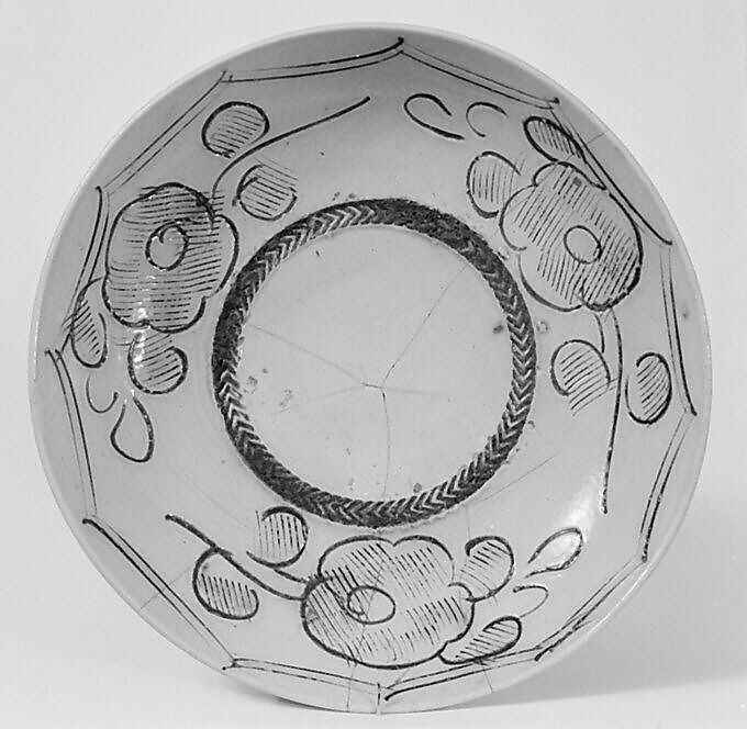Cup and saucer, Salt-glazed stoneware, British, Staffordshire