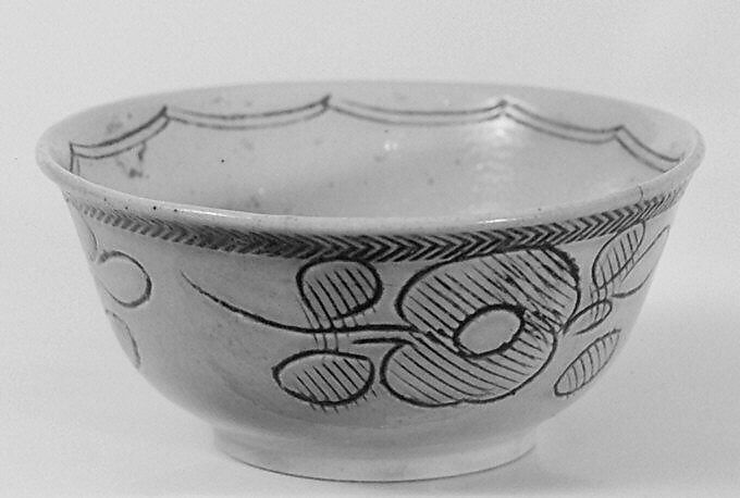 Cup and saucer, Salt-glazed stoneware, British, Staffordshire 