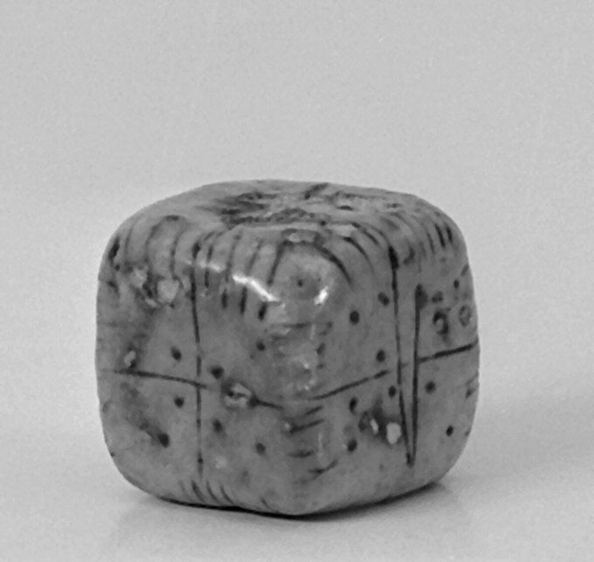 Dice (set of five), Salt-glazed stoneware, British, Staffordshire 