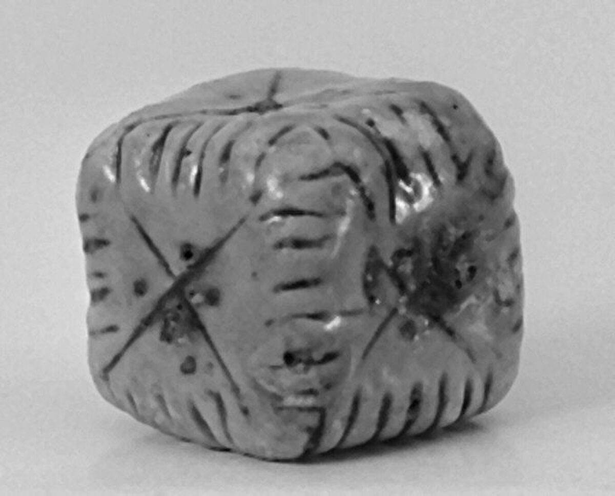 Dice (set of five), Salt-glazed stoneware, British, Staffordshire