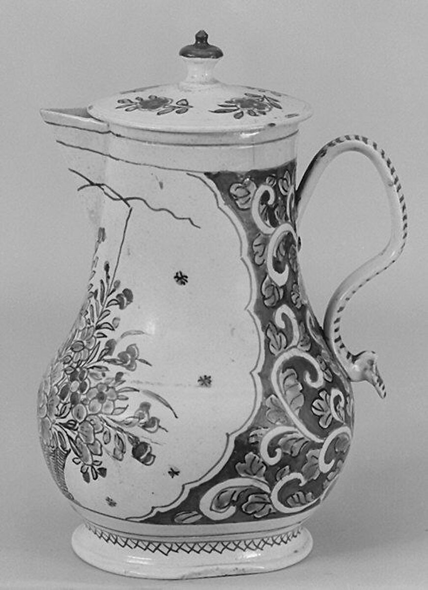 Cream jug, Salt-glazed stoneware, British, Staffordshire 