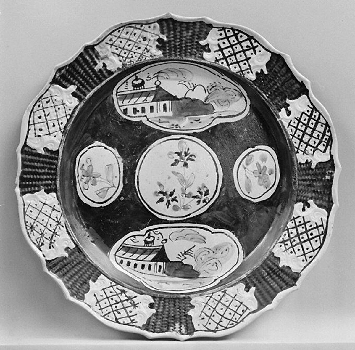 Plate, Salt-glazed stoneware, British, Staffordshire 