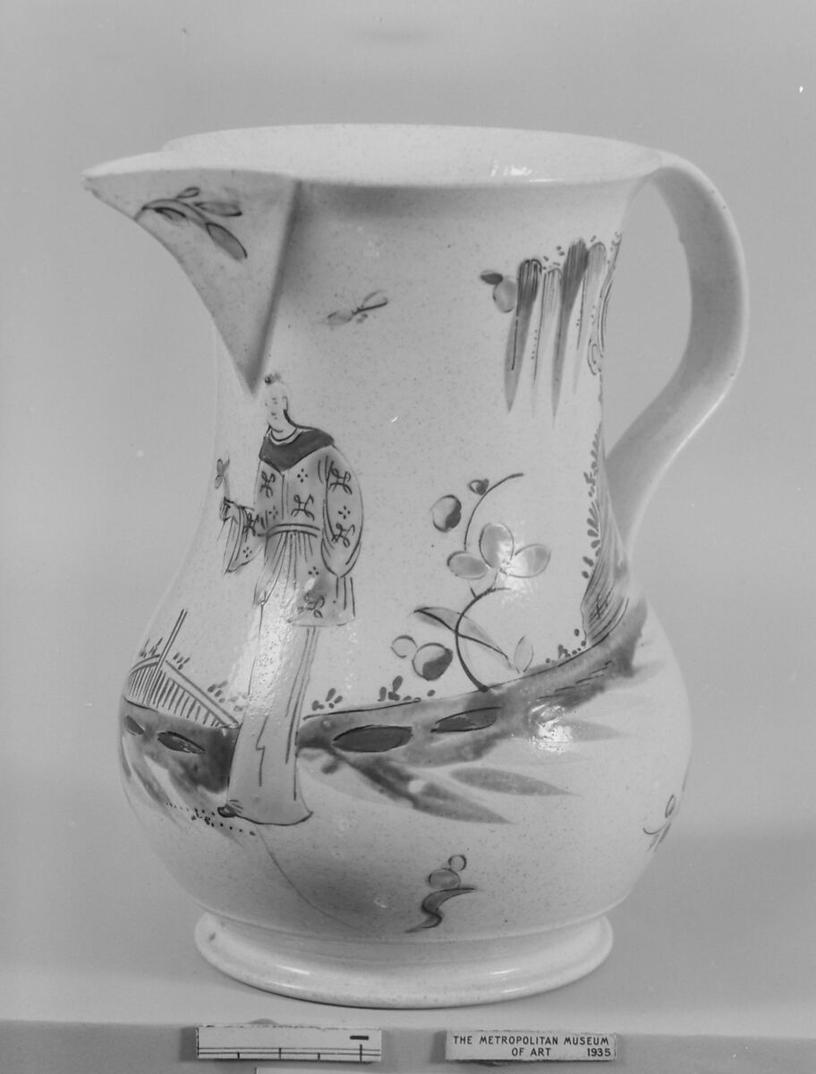 Cream jug, Salt-glazed stoneware, British, Staffordshire 