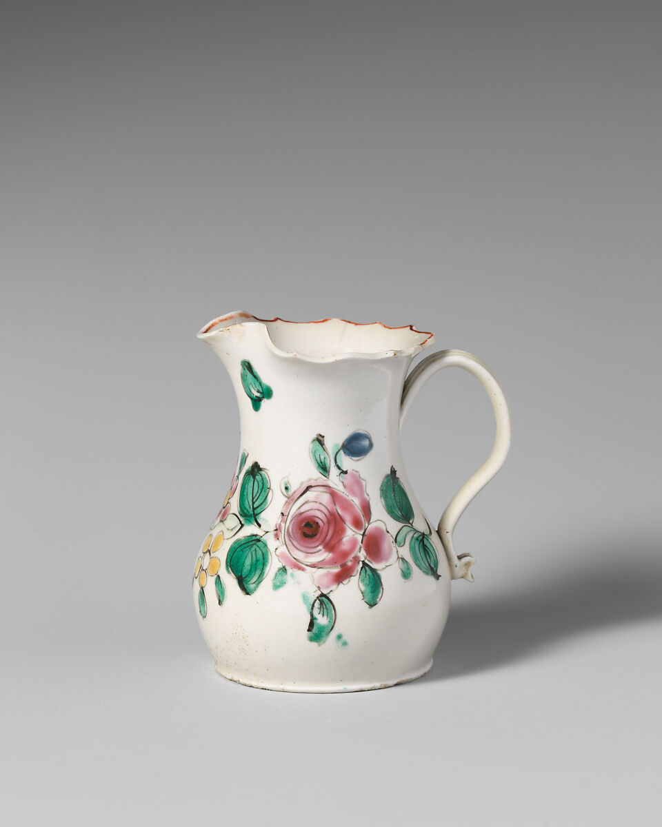 Cream jug, Salt-glazed stoneware, British, Staffordshire 