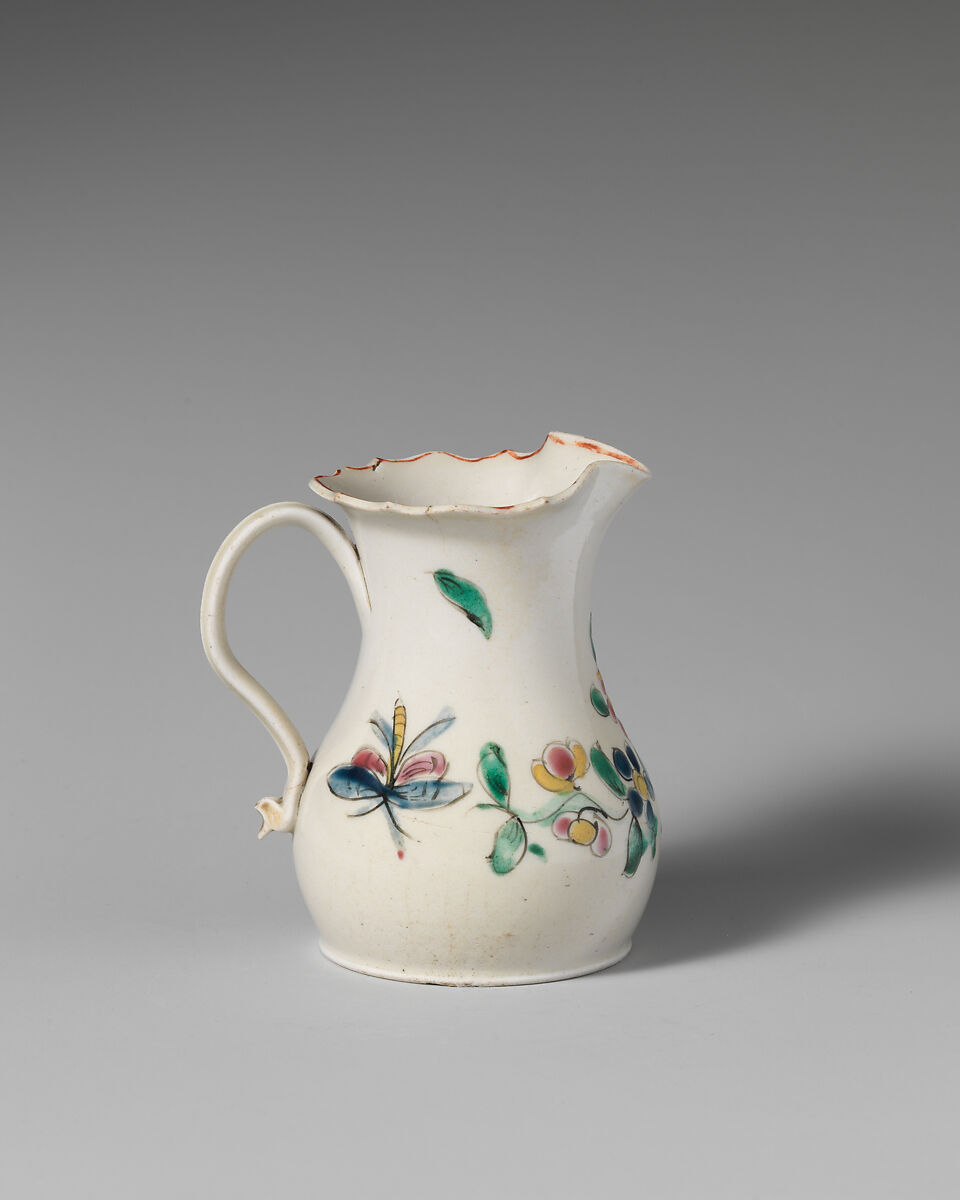Cream jug, Salt-glazed stoneware, British, Staffordshire