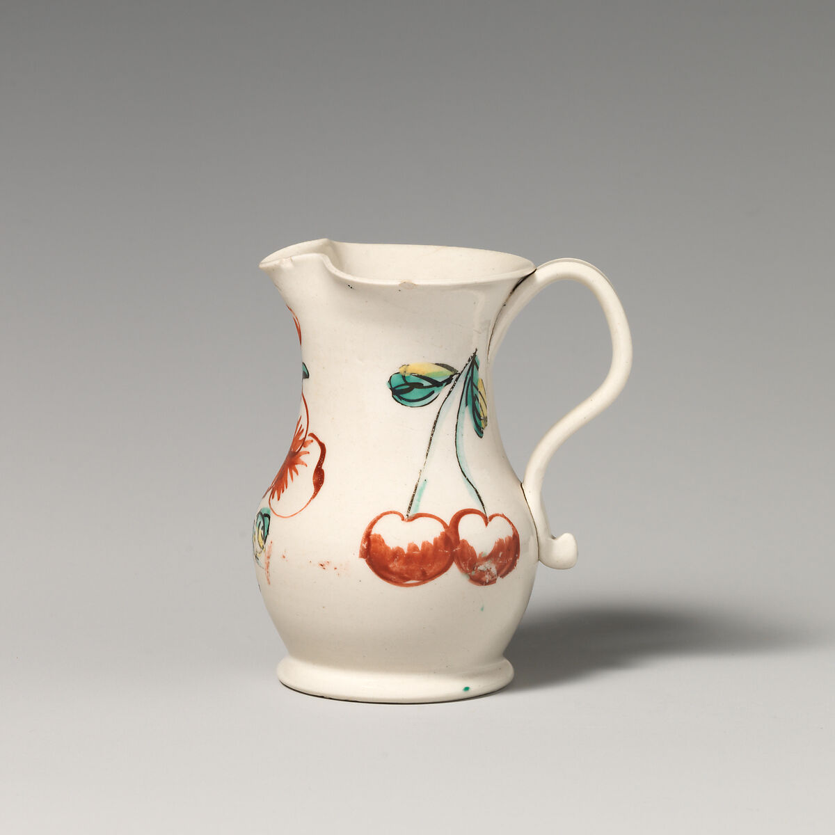 Cream jug, Salt-glazed stoneware, British, Staffordshire 