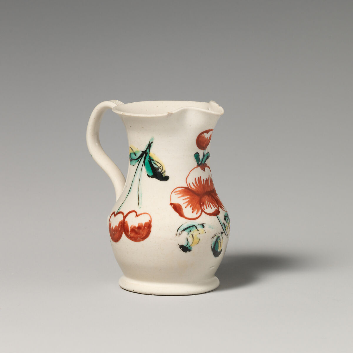 Cream jug, Salt-glazed stoneware, British, Staffordshire