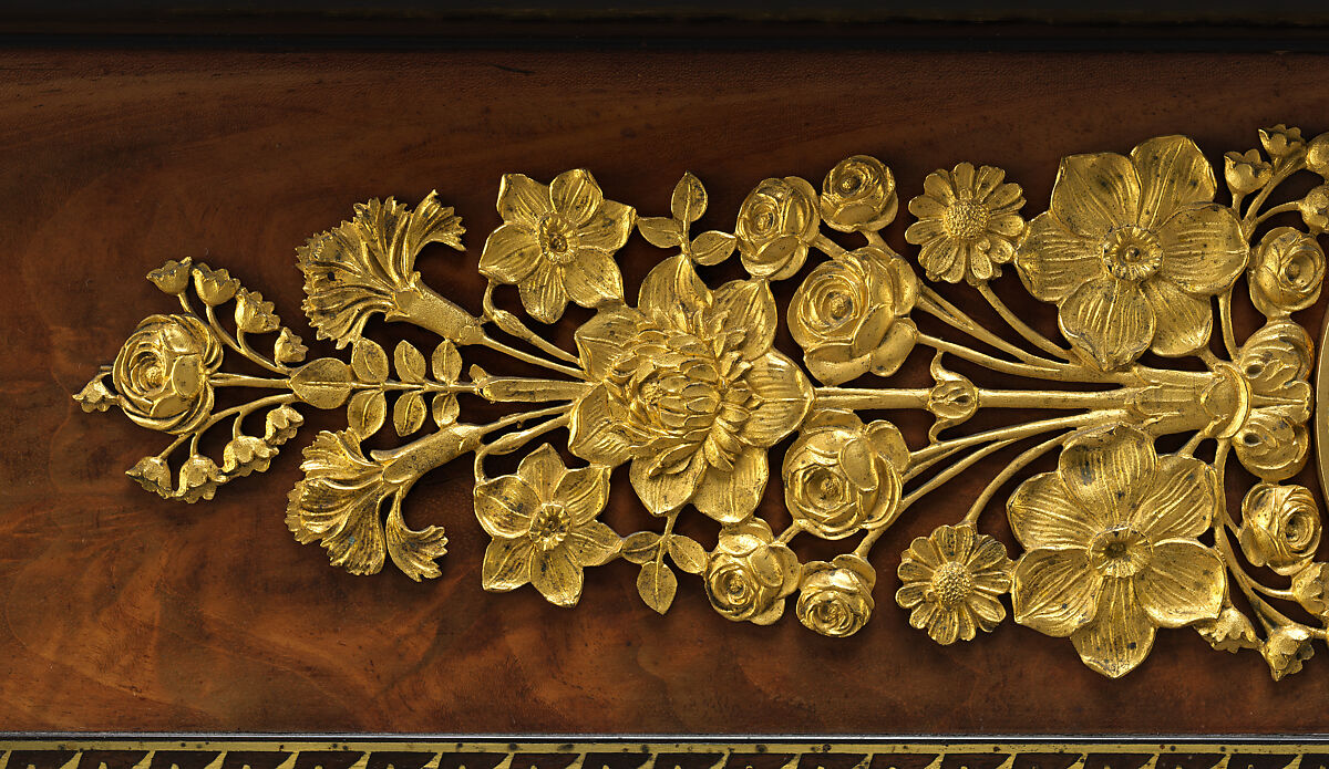 Pier Table, Charles-Honoré Lannuier (France 1779–1819 New York), Mahogany, mahogany veneer, pine, tulip poplar, maple, marble, gilded brass, die-stamped brass, plate glass, American