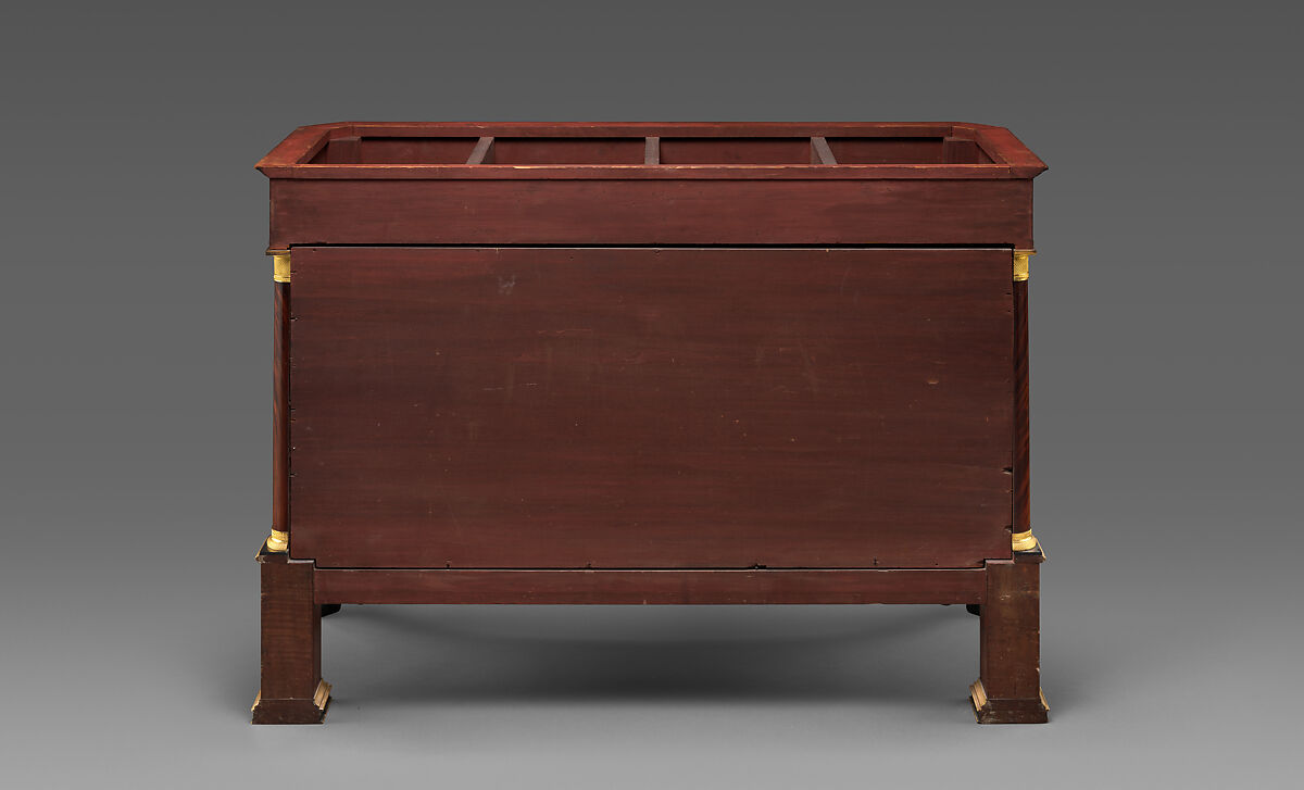 Pier Table, Charles-Honoré Lannuier (France 1779–1819 New York), Mahogany, mahogany veneer, pine, tulip poplar, maple, marble, gilded brass, die-stamped brass, plate glass, American