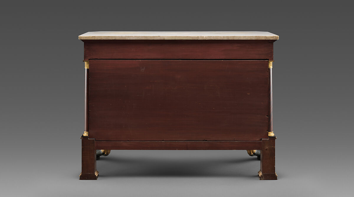 Pier Table, Charles-Honoré Lannuier (France 1779–1819 New York), Mahogany, mahogany veneer, pine, tulip poplar, maple, marble, gilded brass, die-stamped brass, plate glass, American