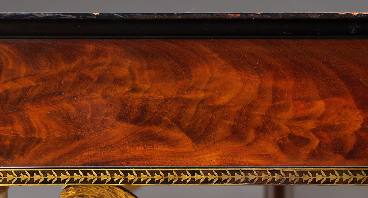Pier Table, Charles-Honoré Lannuier (France 1779–1819 New York), Mahogany, mahogany veneer, pine, tulip poplar, maple, marble, gilded brass, die-stamped brass, plate glass, American