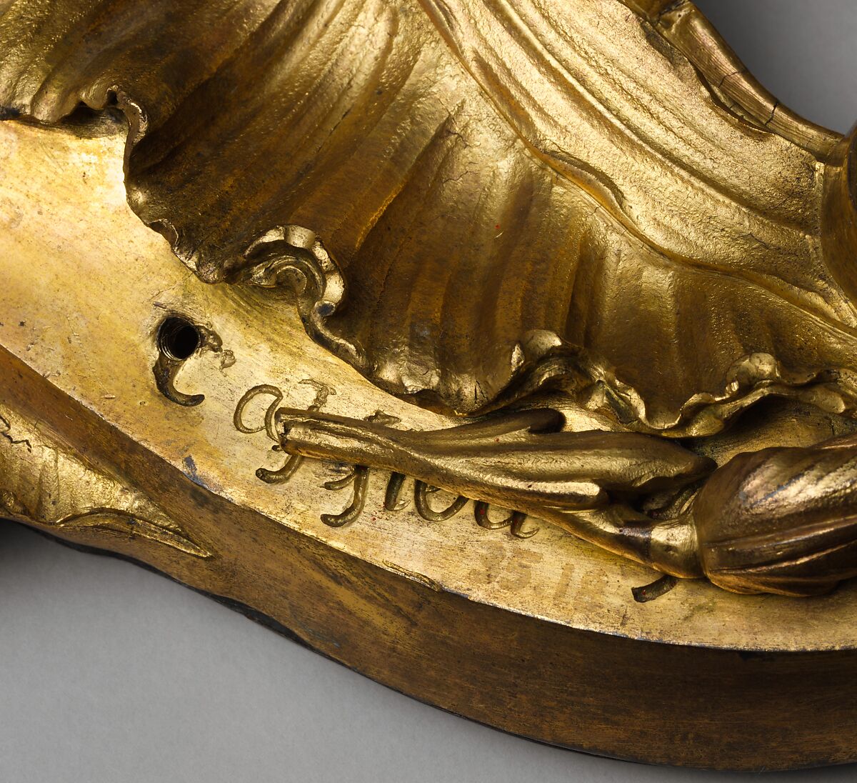 Wall clock (cartel) with movement of later date, Case maker: Jacques Caffieri (French, 1678–1755), Gilt bronze, French, Paris