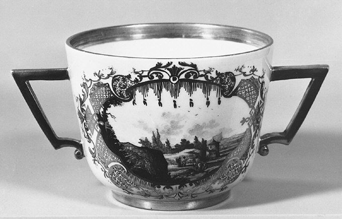 Two-handled cup, Meissen Manufactory (German, 1710–present), Hard-paste porcelain, German, Meissen 