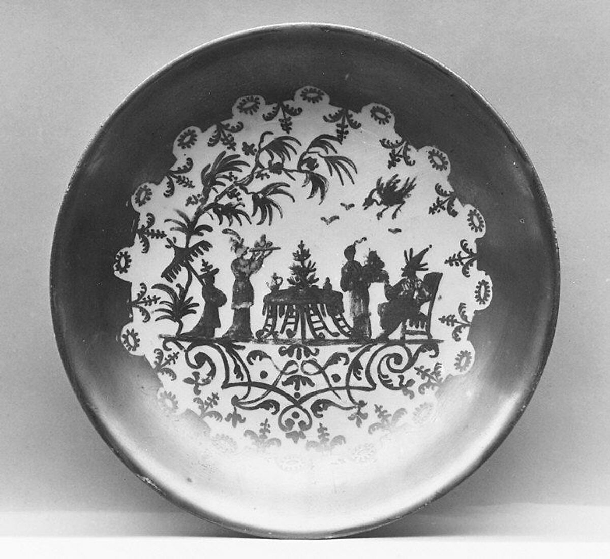 Saucer, Meissen Manufactory (German, 1710–present), Porcelain, German, Meissen with German, Augsburg decoration 