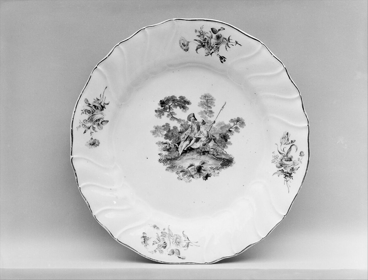 Plate (one of a pair), Tournai (Belgian, established ca. 1750), Soft-paste porcelain, Belgian, Tournai 