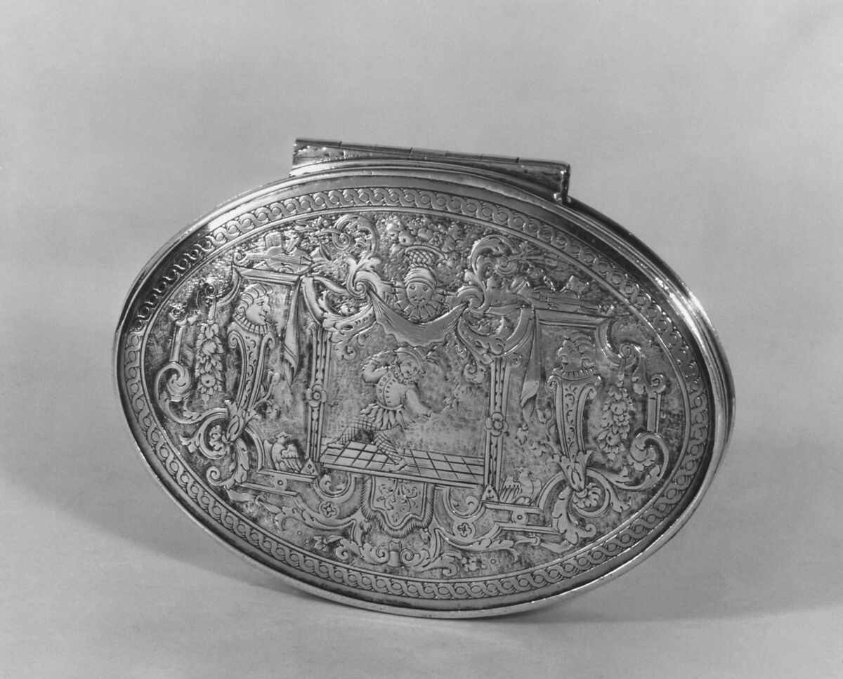 Snuffbox, Silver, parcel gilt, probably German 