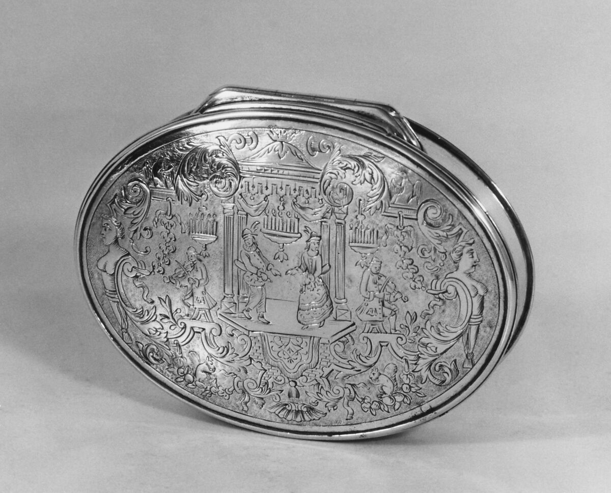 Snuffbox, I.S., Silver, parcel gilt, probably German 