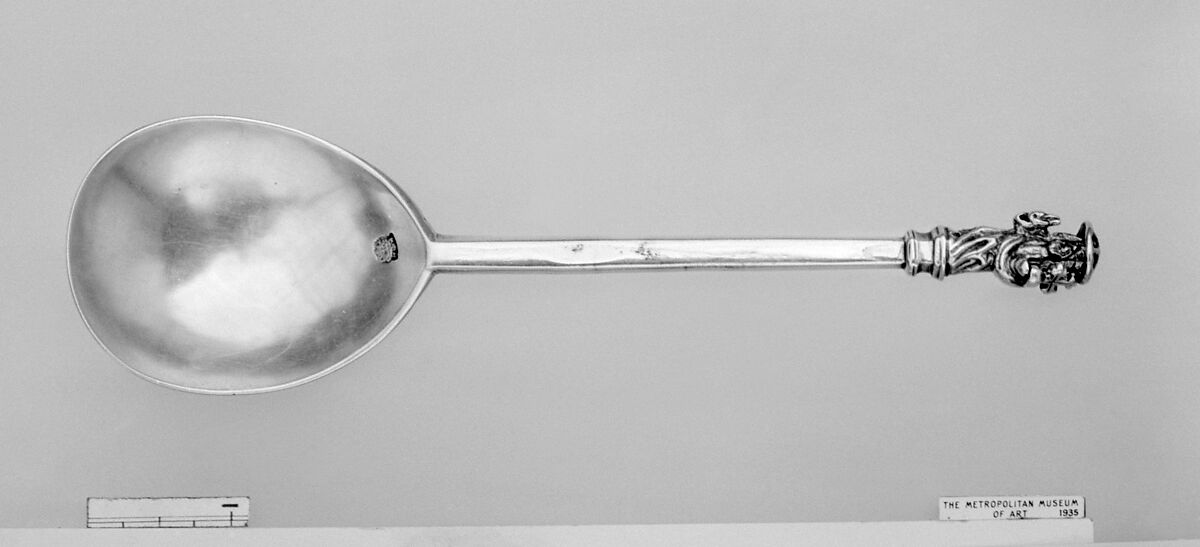 Master spoon, Silver, parcel gilt, British, London 