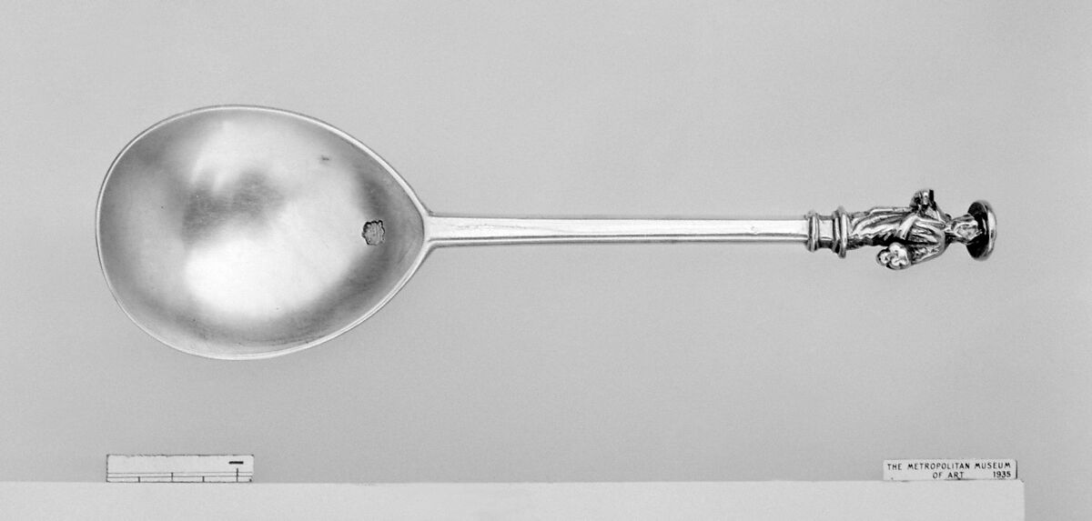 Apostle spoon, John Foxe (British, active 1546–died 1597), Silver, parcel gilt, British, London 