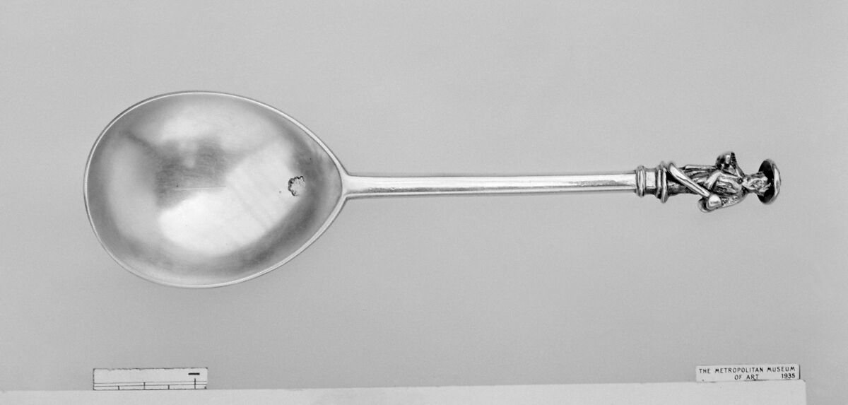 Apostle spoon, John Foxe (British, active 1546–died 1597), Silver, parcel gilt, British, London 