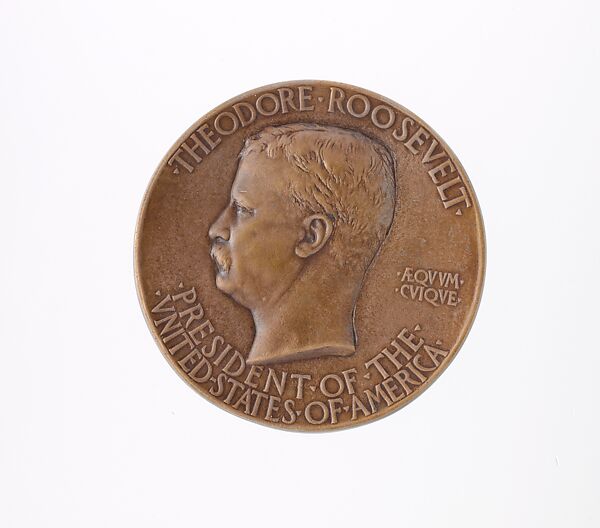 Theodore Roosevelt Special Inaugural Medal, Augustus Saint-Gaudens (American, Dublin 1848–1907 Cornish, New Hampshire), Bronze 