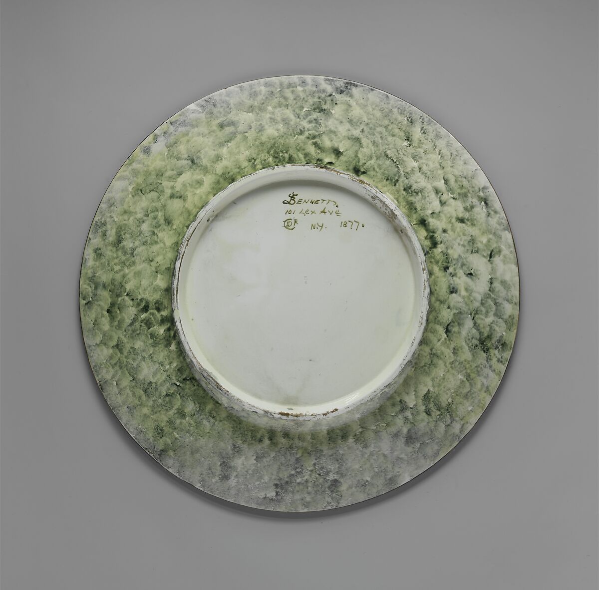 Charger, John Bennett (1840–1907), Painted and glazed earthenware, American