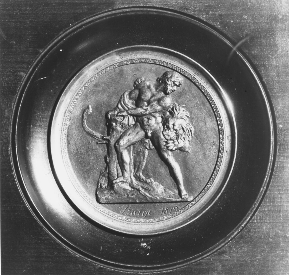 Milo of Crotona, Antoine-Louis Barye (French, Paris 1795–1875 Paris), Bronze, brown patina, cast, French, Paris 