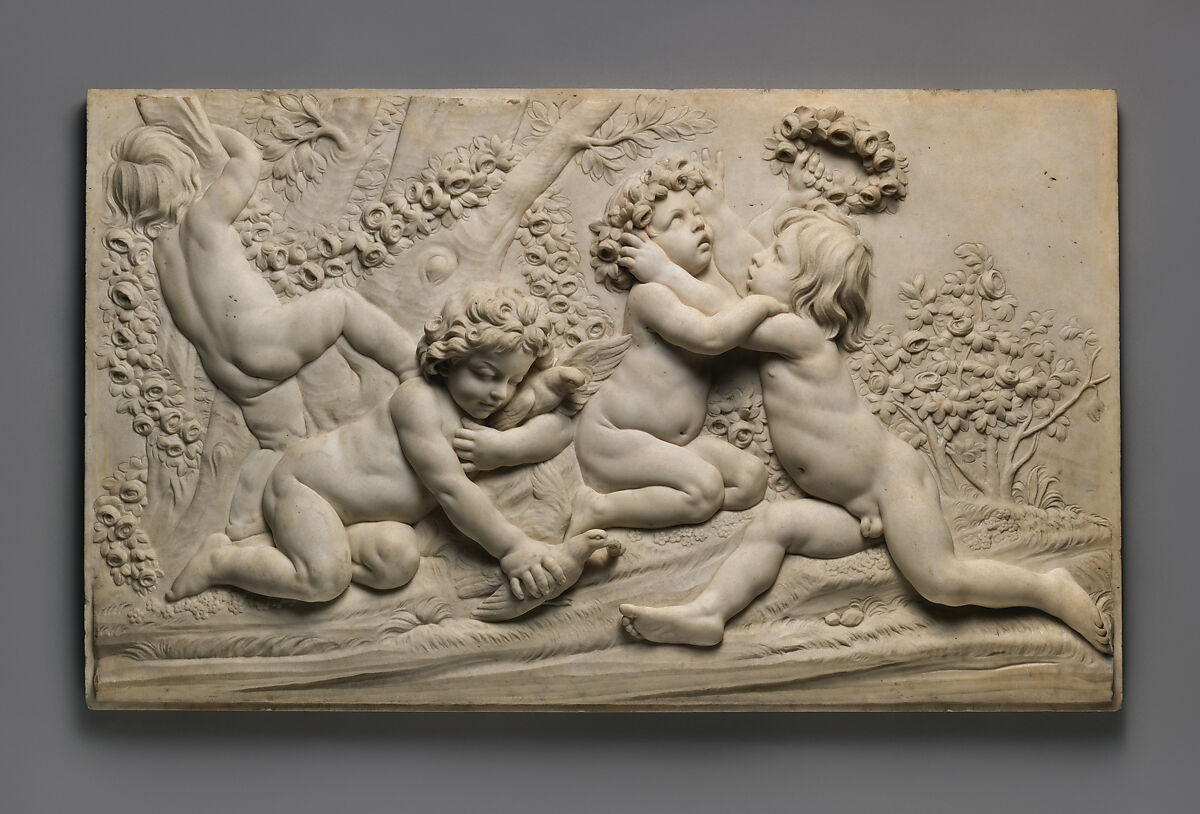 Spring (one of a set of four), After a model by Edme Bouchardon (French, Chaumont 1698–1762 Paris), Marble, French 