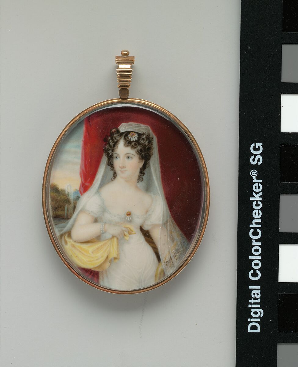 Portrait of a Lady, Frederick R. Spencer (American, Lenox, New York 1806–1875 Wampsville, New York), Watercolor on ivory, American 