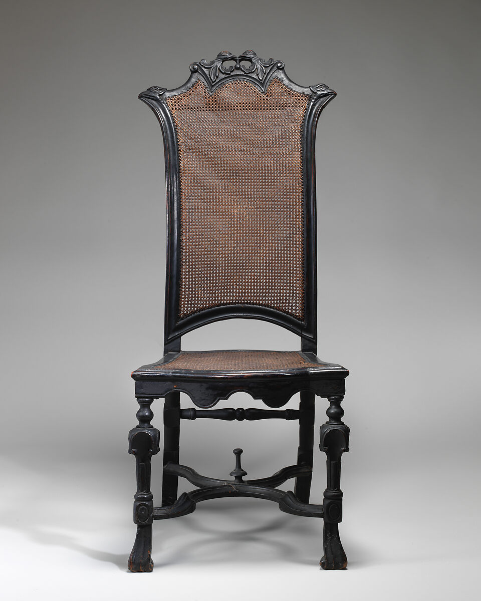 Side chair, Ebonized beech with rattan caning (original to chair), British