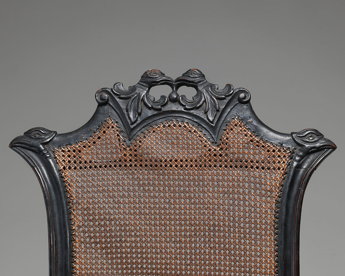 Side chair, Ebonized beech with rattan caning (original to chair), British