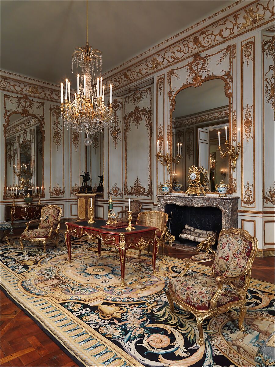 Armchair (part of a set), Frame by Nicolas-Quinibert Foliot (1706–1776, warden 1750/52), Carved and gilded beech; wool and silk tapestry, French, Paris