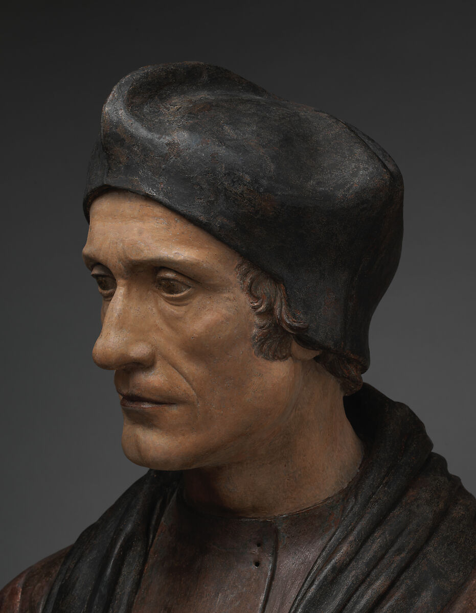 Portrait Bust of John Fisher, Bishop of Rochester, Pietro Torrigiano (Italian, Florence 1472–1528 Seville), Polychrome terracotta, British