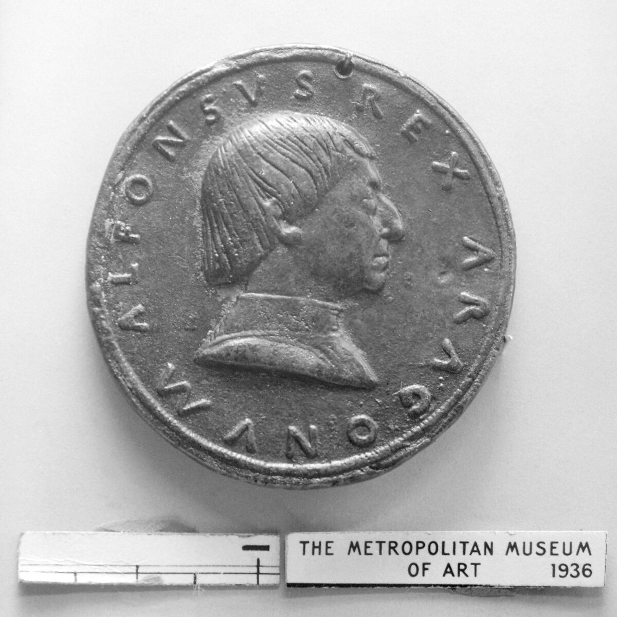 Alfonso V, King of Aragon, Medalist: Paolo da Ragusa (Italian, active 1450), Bronze, olive-brown patina, Italian, Naples 