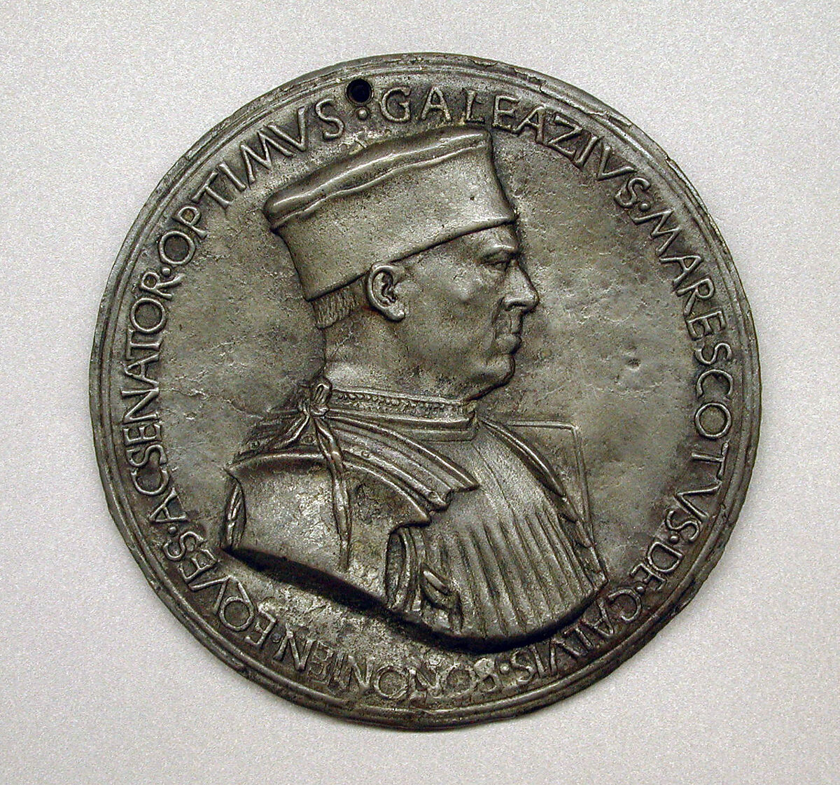 Galeazzo Marescotti, Noble of Bologna, (1407–1503), Medalist: Savelli Sperandio (Italian, Mantua 1425?–?1504 Venice), Bronze, coated with antimony, Italian 