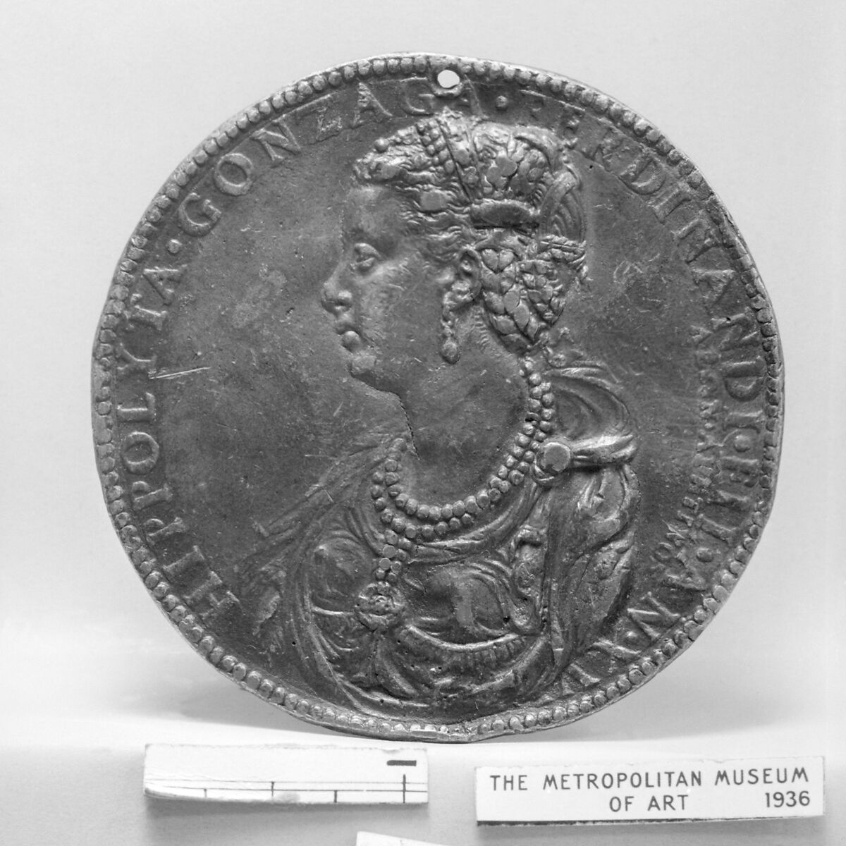 Ippolita di Ferdinando Gonzaga (1535–1563), Medalist: Leone Leoni (Italian, Menaggio ca. 1509–1590 Milan), Lead, Italian 