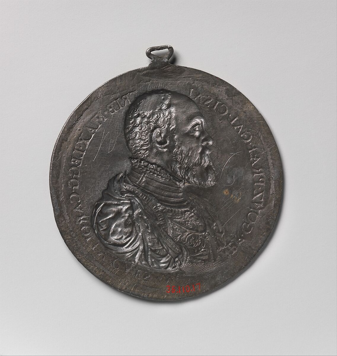 Ferrante Gonzaga, Count of Guastalla (1506–1557), Medalist: Leone Leoni (Italian, Menaggio ca. 1509–1590 Milan), Lead, Italian