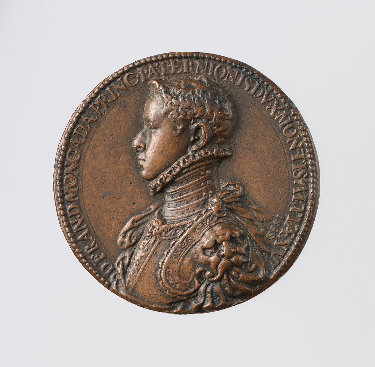 Francisco de Moncada, Duke of Montalto, Medalist: probably Pompeo Leoni (Italian, active Spain, ca. 1533–1608), Bronze, brown patina, cast, Italian 