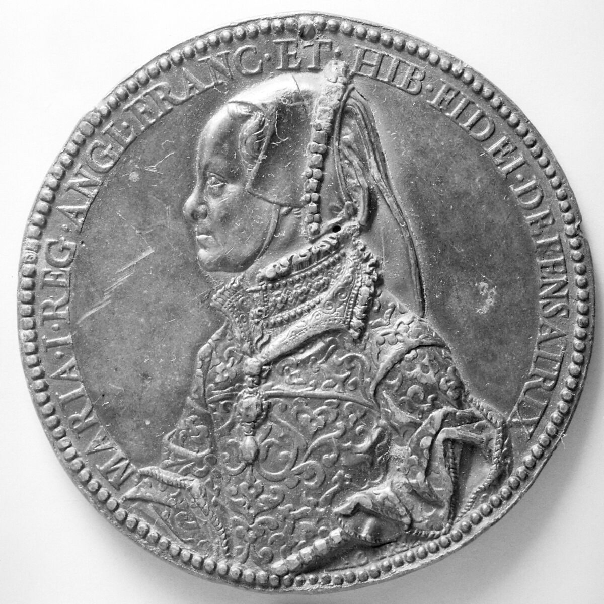 Mary Tudor, Queen of England, Medalist: Jacopo Nizolla da Trezzo (Italian, Milan 1515/19–1589 Madrid), Lead, cast, Italian 